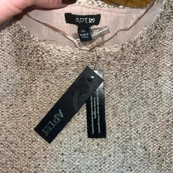 Apt 9 Blush Pink Sequin Knit Sweater - Picture 3 of 4